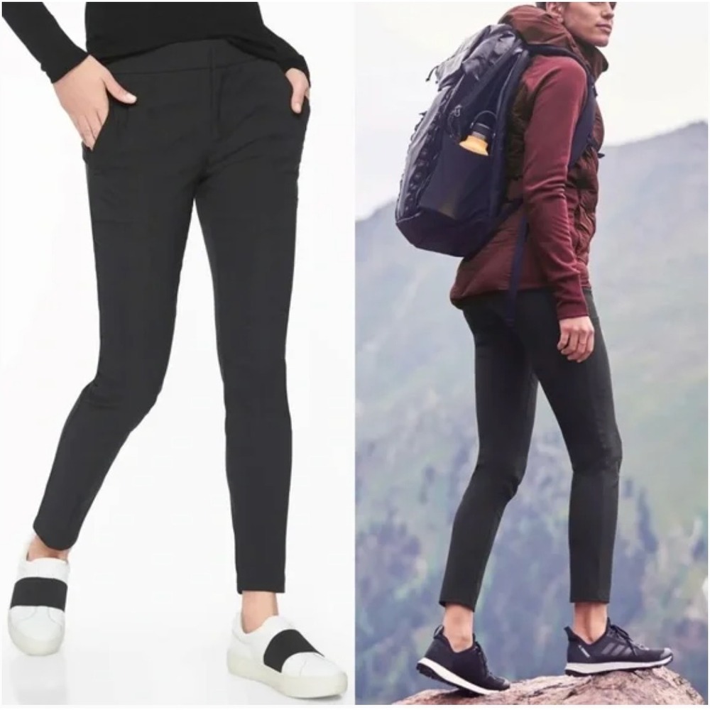 Athleta Wander Stash Skinny Pant‎ Black Stretch Travel Workwear Size 8